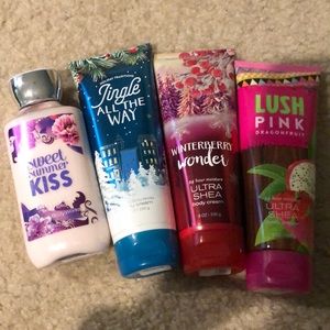 Three bath and body works lotions